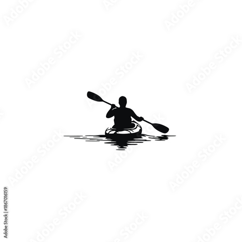 Kayaking Water Sport Silhouette Logo