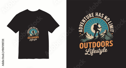 Wanderlust Mountain Graphic t-shirt design  