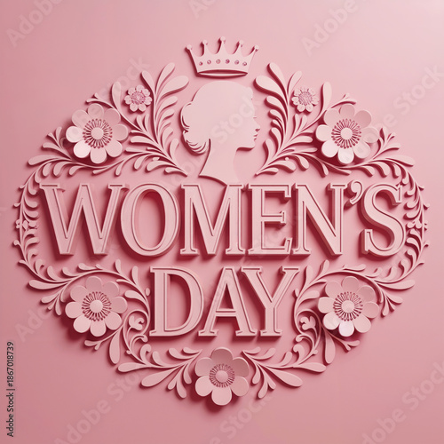 Elegant Women’s Day Floral Emblem