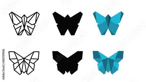 Geometric butterfly logos in modern design