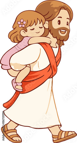 예수님 어린니 사랑_ 귀여운 기독교 일러스트