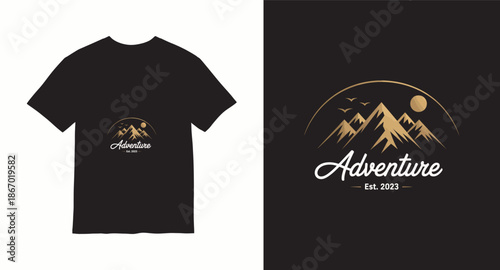 Wanderlust Mountain Graphic t-shirt design  