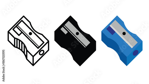 Pencil sharpeners in black and blue colors