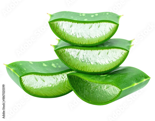 Wallpaper Mural Sliced aloe vera plant, fresh green and white pulp Torontodigital.ca