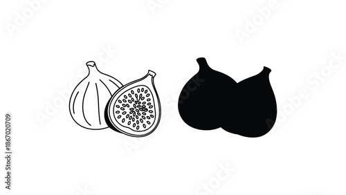 Figs in different styles and colors illustration