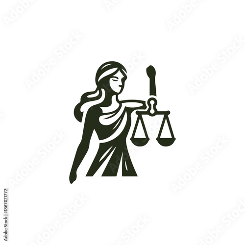 Themis Justice Goddess Logo