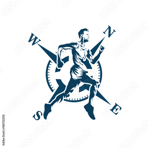 ultra trail running logo vector image