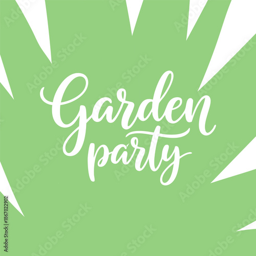 Garden party invitation template with botanical accents, ideal for events or spring designs.