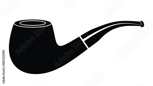 A classic tobacco smoking pipe in a dark striking silhouette