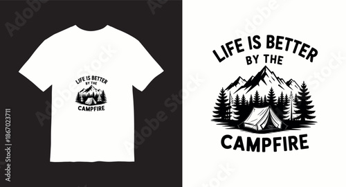 Wanderlust Mountain Graphic t-shirt design  