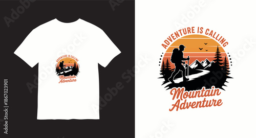 Wanderlust Mountain Graphic t-shirt design  