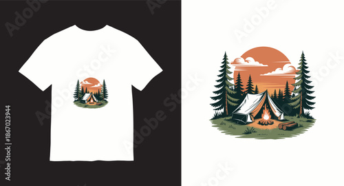 Wanderlust Mountain Graphic t-shirt design  