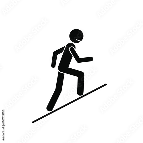 person climbing slope silhouette.