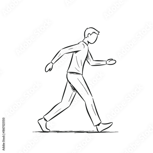 Man Walking Businessman in Motion Walking Man Sketch.