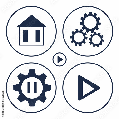 Icons representing automation and control