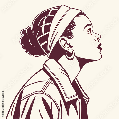 Illustrated portrait of a woman