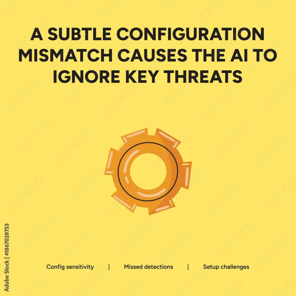 Fototapeta premium Subtle configuration mismatch causes AI to ignore key threats, impacting missed detections.