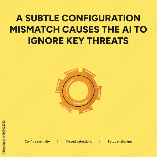 Subtle configuration mismatch causes AI to ignore key threats, impacting missed detections.