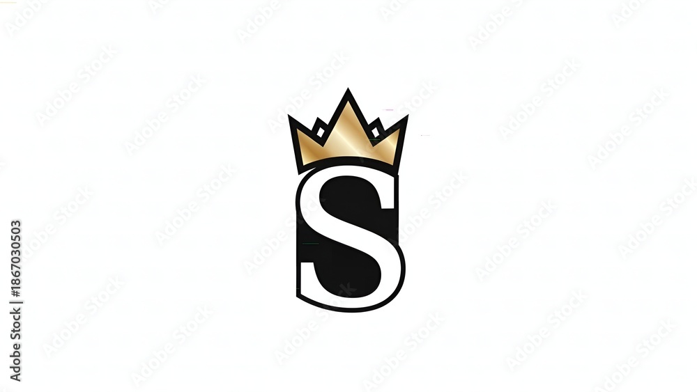 Fototapeta premium Modern Initial Letter S Golden Crown Royal Logo Design Template