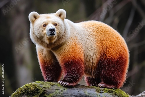 Colorful bear showcasing vibrant hues influenced by emotions in a natural setting