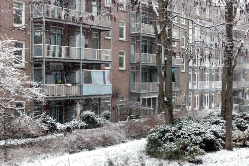 Neve ad Amsterdam. Gennaio 2026. Olanda. Nord Europa