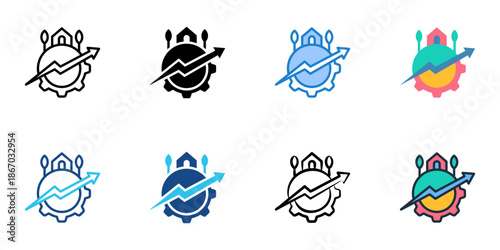 Rural development icons set multiple style collection. Editable stroke 
