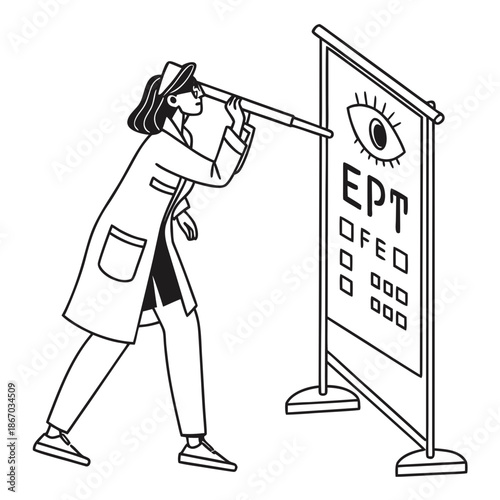 Eye examination illustration