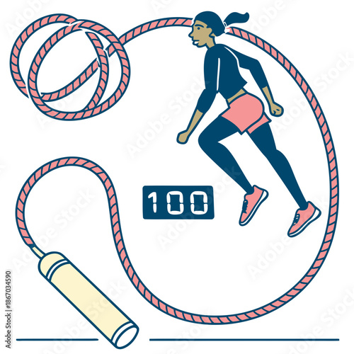Woman jumping rope