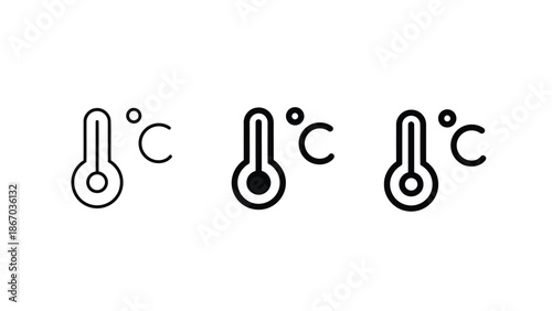 Temperature icons in Celsius for design projects