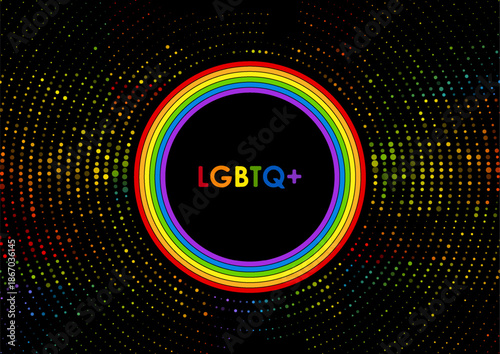 LGBTQ Pride Month abstract rainbow halftones vector background