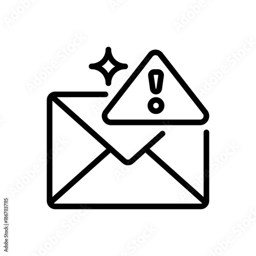 Urgent Mail Line Icon, Outline Symbol for Priority Communication, Important Message, Fast Delivery, Email Notification, and Emergency Contact. Vector Sign Icon.