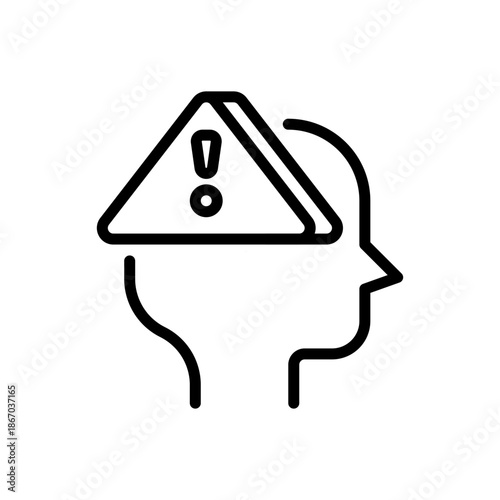 Burnout Line Icon, Outline Symbol for Stress Management, Work Fatigue, Mental Exhaustion, Energy Depletion, and Wellness Break. Vector Sign Icon.