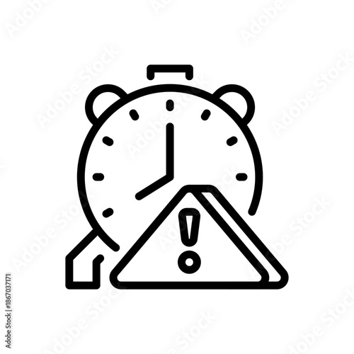 Foto Urgency Line Icon, Outline Symbol for Immediate Action, Critical Alert, Crisis Management, Time Sensitivity, and Rapid Response