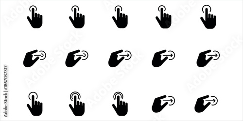 Hand icons for user interface and navigation design vector.