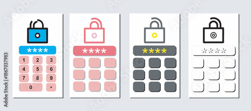 Pin Code vector icon, Code lock icons. vector symbol illustrations, Password icon logotype designs. modern icon design set