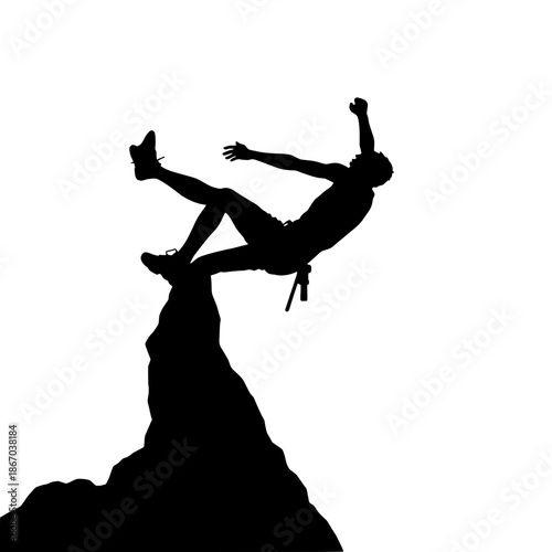 Rock Climber Silhouette Overhang Achievement