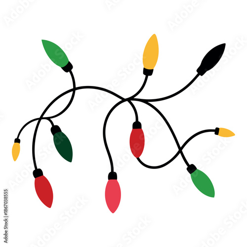 Silhouette-of-Christmas-lights-in-a-tangled-string. 