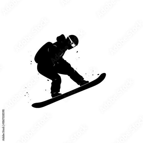 Snowboarder Silhouette Downhill Carving