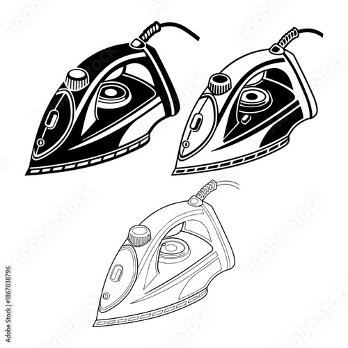 iron, cloth pressing silhouette pack