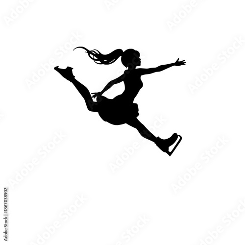Abstract Ice Skater Spiral Silhouette