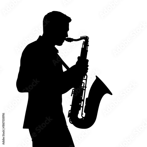 Abstract Saxophone Player Silhouette