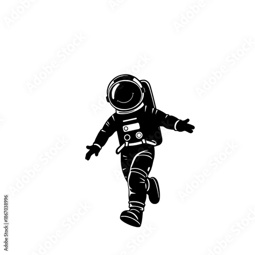 Astronaut Moonwalk Happy Silhouette Design