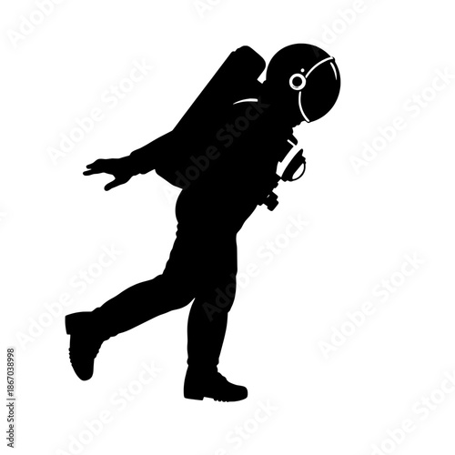 Astronaut Moonwalk Silhouette