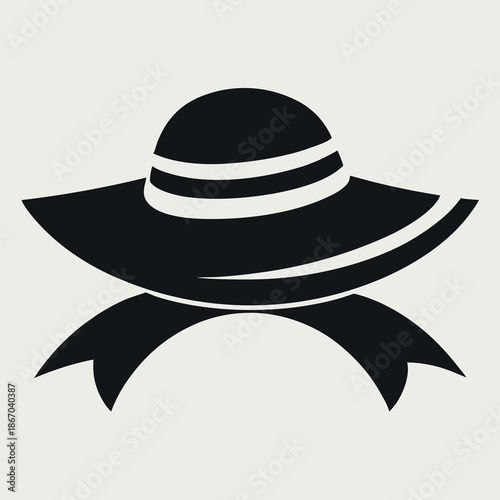 Sunhat with a wide brim and ribbon classic summer. 
