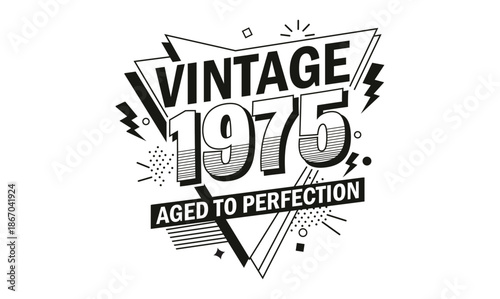 vintage 1975 aged to perfection t shirt design