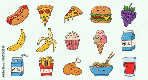 Food item icon set