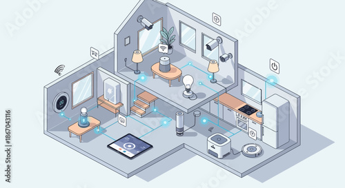 Modern home decoration illustration