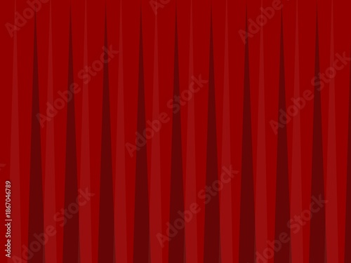 Red curtain illustration for stage backdrop. Classic theater curtain design. Simple presentation background.