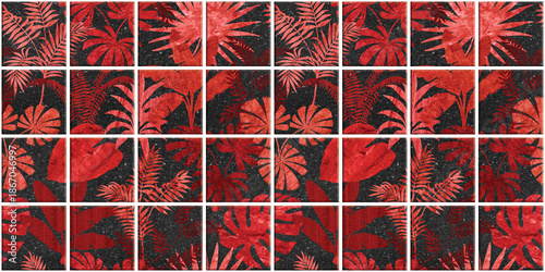 Wallpaper Mural Leaf Variety of types. Seamless mosaic square pattern with tropical leaves blackground used for decorative design.	
 Torontodigital.ca