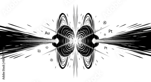 Atomic Collision Particle Physics Experiment Illustration.